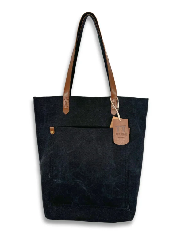black canvas tote bag