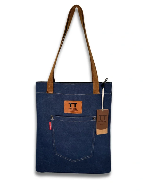 blue tote bag