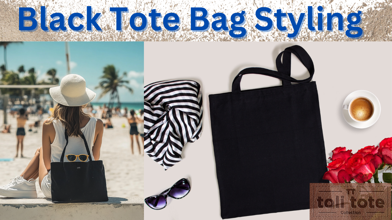 How to style a black canvas tote bag